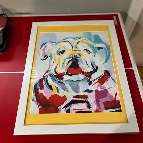 Georgia Bulldogs Framed Print with mat 20 inches width 26 inches height plastic - Picture 3 of 10